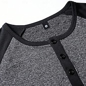 preiswerte Lässiges Henley-T-Shirt-Herren Henley Hemd T-Shirt Kurzarm Einfarbig Lässig Lässig / Sportlich Farbblock Raglanärmel Rundhalsausschnitt Henley Sport &amp; Outdoor Lässig Sport Sommer Ganzjahres Weiss + schwarz Gelb Hell Gray