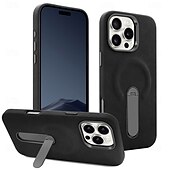 cheap iPhone Cases-Phone Case For iPhone 16 iPhone 16 Pro iPhone 16 Pro Max iPhone 15 iPhone 15 Pro Max Back Cover with Stand Holder Magnetic Shockproof Retro TPU PU Leather
