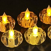 halpa Halloween sisätiloissa-12 kpl 5,5 cm halloween-led-elektroninen kurpitsakynttilänvalo sisä-ravintolan juhlava tunnelmavalo lämmin valo