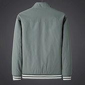 cheap Casual Jackets-Men&#039;s Lightweight Jacket Casual Jacket Vacation Daily Pocket Spring Fall Plain Fashion Classic Stand Collar Regular Black Green Beige Jacket