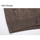 baratos suéter cardigã masculino-Homens Sueter Cardigan Suéter Cortado Suéter com zíper Suéter de malha Estriado Tricotar Tops regulares Tosão Tecido Colarinho Chinês Moda Clássico Férias Roupa Diária Roupa Outono Inverno Vermelho