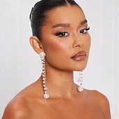 tanie Kolczyki-Damskie Kolczyki sztyfty Frędzel Cenny Moda Spersonalizowane Artystyczny Sztuczna perła Imitacja diamentu Kolczyki Biżuteria Srebrny / Złota Na Karnawał Ślub Impreza Ulica 1 para