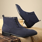 cheap Ankle Boots-Men&#039;s Beige Lace-Up Ankle Boots with Round Toe and Classic Stitching, Vintage Business-Casual Footwear for Office, Urban Walking and Smart Daily Outfits