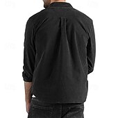cheap Men&#039;s Jackets &amp; Coats-Men&#039;s Shirt Jacket Corduroy Jacket Casual Jacket Shacket Vacation Daily Breathable Pocket Spring Fall Plain Fashion Classic Lapel Regular Black Navy Blue Brown Army Green Dark Gray Jacket