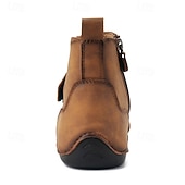 abordables Bottines-Bottines rétro faites main pour hommes avec fermeture velcro – bottes de marche décontractées et artistiques pour hommes créatifs et tenues urbaines de tous les jours