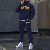 abordables Conjunto de Sudadera 3D para Hombre-Hombre Texto / Número 2 piezas Conjuntos de sudaderas 3D Chándal Sudadera con capucha Manga Larga Pantalones largos Con Capucha Ropa deportiva Casual / Diario Ropa Deportiva Impresión 3D Primavera