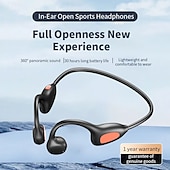 baratos Auscultadores TWS True Wireless-Fones de ouvido de condução óssea com 16 horas de reprodução, fones de ouvido sem fio com faixa de cabeça aberta, fones de ouvido esportivos à prova d&#039;água ipx6 com microfone para corrida e ciclismo