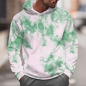 economico Pattern 3D-Per uomo Astratto Felpe con cappuccio Felpa Cool Festa Manica Lunga Girocollo Club Abbigliamento casual alla moda Blu Viola Coulisse Autunno Inverno progettista