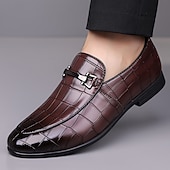 voordelige Loafers-Groene instappers met krokodillenmotief voor heren – casual zakelijke stijl, comfortabele schoenen van imitatieleer voor op kantoor en dagelijks gebruik