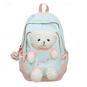 abordables Sacs à dos pour Enfants et Adolescents-Sac à dos d&#039;école jaune et rose pour filles avec motif ours en peluche, joli sac léger pour les élèves de maternelle et du primaire