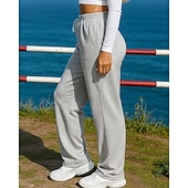 preiswerte Laufhosen &amp; Leggings-Damen Jogginghose Hose mit weitem Bein Jogginghosen Tasche Kordelzug Hohe Taille Unterteile Athleisure Fitnessstudio Trainieren Atmungsaktiv Wandern Training sportlich Normale Passform Sportbekleidung