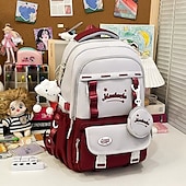 Недорогие Рюкзаки для детей и подростков-Школьный рюкзак для девочек в пастельных тонах в стиле кавайи – вместительный рюкзак с плюшевой игрушкой и карманом для монет для подростков и школьников