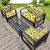 baratos Cobertura de Sofa-capa de almofada para assento externo para pátio com fio floral tingido em microfibra