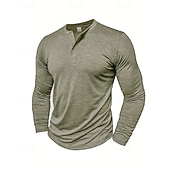 economico Cime-Per uomo Camicia da escursionismo cima dell&#039;escursionismo Camicia Henley Manica Lunga Maglietta Top Esterno Leggero Traspirante Zip a un quarto Poliestere Nero Bianco Blu marino Tennis Golf Corsa