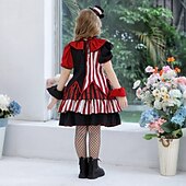 olcso Halloween-Cirkusz Bohóc Halloween Ruhák Jelmez aranyos stílus Punk és gótika Borzalom Gyermek Lány Mindszentek napja Farsang Teljesítmény Parti Egyszerű Halloween jelmezek Kiöltözik