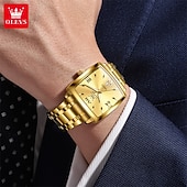 cheap Quartz Watches-A new OLEVS square men's business watch with luminous calendar waterproof casual quartz watch fashionable and trendy men's sports wristwatch