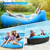 economico Attrezzatura da Campeggio-Divano letto gonfiabile pieghevole da esterno con cuscino, confezione da 1 - traspirante e resistente agli strappi &amp;design portatile leggero antiscivolo per campeggio, spiaggia, feste all&#039;aperto -