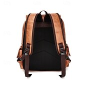 お買い得  ファッションバックパック-男性用 バックパック スクールバッグ 機能的なバックパック スクールバックパックブックバッグ 学校 日常 旅行 PUレザー 調整可能 大容量 ジッパー ブラック ブラウン コーヒー