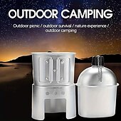 economico Attrezzatura da Campeggio-Borraccia in alluminio, set di tazze e borse, borraccia portatile per campeggio all&#039;aperto, sopravvivenza, esperienza nella natura, escursionismo e attrezzatura per zaino in spalla solo per cucinare
