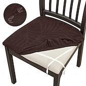 baratos Capa para Cadeira de Jantar-Capa protetora para assento de cadeira jacquard à prova d&#039;água de 1/4/6 peças, protetora de assento elástica e removível, capa antiderrapante e lavável para cadeiras de jantar, cozinha, escritório e