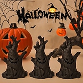 economico Halloween al chiuso-1 pezzo da 15,2 cm di Halloween, a forma di ceppo d&#039;albero con faccia di fantasma, a LED, elettronico, per interni ed esterni, per feste di Halloween, ristoranti, camere da letto, cortili, atmosfera,