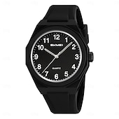 abordables Montres à quartz-Montre quartz SKMEI pour femmes hommes et enfants grand cadran montre-bracelet décontractée lumineuse étanche en silicone