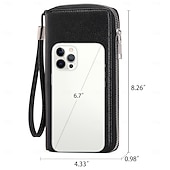 levne Peněženky-Dámské Peněženka Brašna na mobilní telefon PU kůže Venkovní Denní Zip Velká kapacita Lehká váha Odolné Pevná barva Mandlová Vínově rudá Černá