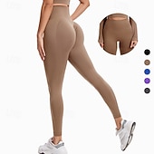 abordables Leggings y mallas de yoga-Mujer Leggings Capri Mallas Leggings de Yoga Control de barriga Alta cintura Gimnasio Rutina de ejercicio De Deporte Prendas de abajo Color sólido Negro Blanco Azul Otoño Deportes Ropa de Deporte