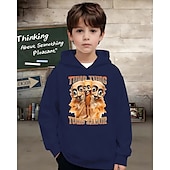 billiga Pojkens 3D Sporter &amp; Spel-Pojkars casual hoodie med tung tung tung saur roligt abstrakt tryck 3D-grafik hoodie långärmad vår höst mode streetwear barn 4-12 år huva utomhus casual daglig normal passform
