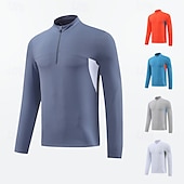 preiswerte Oberteile-Herren Performance-Shirt Sport-T-Shirt Langarm Stehkragen Oberteil Außen Schnelltrocknend Schweißableitend geruchshemmend Atmungsaktiv Polyester Weiß Blau Himmelblau Angeln Tennis sportlich