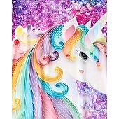 preiswerte 3D Einhorn Kleid-Mädchen&#039; 3D Einhorn Kleid Langarm Sommer Frühling Urlaub Täglich Ferien Prinzessin Schön Süß Kinder 4-12 Jahre Freizeitkleid A Linie Kleid Knielang Normale Passform