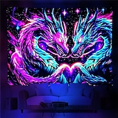levne Tapiserie Blacklight-Blacklight gobelín uv reaktivní záře ve tmě záře párty strašidelné květiny trippy mlhavá příroda krajina závěsný gobelín nástěnné umění malba do obývacího pokoje ložnice