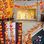 olcso Halloween fények-hálaadás juharlevél led füzérfények 10/20/40 led elemes otthoni esküvői parti kerti erkély kerítés veranda dekoráció