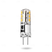 זול נורות דו-פיניות לד-10 יחידות נורת לד G4 AC/DC12V ללא הבהוב, 2W 3W סיליקון, 24/48 נוריות SMD3014, בהירה במיוחד, מחליפה נורת הלוגן של 30W