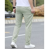 economico Chino-Per uomo Pantaloni Chinos Tasca Elastico in vita Coulisse Semplice Comodità Formale Feste Lavoro Moda Stile Classico Nero Verde chiaro Micro-elastico