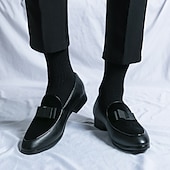 tanie Loafery-męskie mokasyny z czerwonego aksamitu z kokardą – eleganckie, wsuwane buty na przyjęcia, wesela, kolacje i bale maturalne