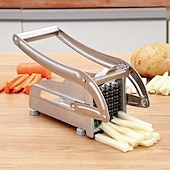 billige Kjøkkenutstyr og -redskap-Pommes frites potetgullkutter multifunksjonell grønnsaksskjærer i rustfritt stål for hjemmekjøkken enkelt stripeskjæreverktøy for poteter, agurker og andre grønnsaker praktisk bruk