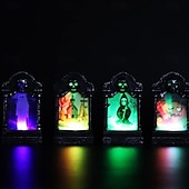 billige Dekorative lys-3/6 stk halloween led kirkegård gravsteiner halloween gravstein lys hodeskalle kirkegård lampe halloween dekor halloween hage gravstein skummel hjemsøkt hus dekorasjon