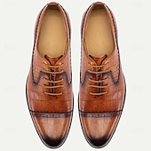 baratos Sapatos Sociais Clássicos-Sapatos oxford masculinos de couro de crocodilo marrom com relevo – sapatos sociais clássicos para homens de negócios e convidados de casamento