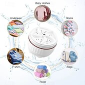 economico Articoli per la casa-Mini lavatrice e lavastoviglie portatile automatica piccola turbo centrifuga lavatrice per calzini biancheria intima contenitore per borotalco comodo compatto aiutante per il bucato