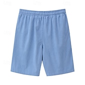cheap Casual Shorts-Men&#039;s Waffle Shorts Shorts Summer Shorts Casual Shorts Pocket Drawstring Elastic Waist Plain Comfort Breathable Short Outdoor Vacation Sport Casual Black White Micro-elastic