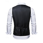 preiswerte Men&#039;s Vest-Herren Weste Gilet Urlaub Party Geschäft Mode Lässig Sommer Frühling Knöpfe Polyester Bequem Vergoldung Einreihig Ein-Knopf Revers Normale Passform Gold Weste