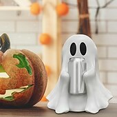 お買い得  ハロウィンの吊るし飾りとテーブルトップ装飾-ハロウィン コーク ゴースト かわいい ゴースト ドリンクホルダー プラスチック缶ホルダー いつでも交換可能 デザイン 遊び心のある 不気味 な コーク用 デスクトップ装飾 &amp;ソーダ缶