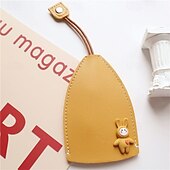economico Organizzazione spazi-4 portachiavi in similpelle a forma di frutta, mini portachiavi estraibile alla moda per donna, organizer creativo per portachiavi auto.
