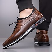 abordables Baskets-Baskets décontractées en similicuir texturé pour homme – chaussures à lacets légères pour la marche quotidienne, les voyages et le style urbain du week-end