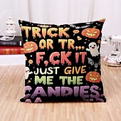 お買い得  ハロウィンの寝室-1 個 ポリエステル 枕カバー, プリント シンプル カジュアル 方形 伝統的な クラシック