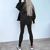 levne teplákové soupravy-Dámské Tepláková souprava Mikina s kapucí Legíny na běhání Rozparek Jednobarevné Celotělové oblečení Jaro Podzim Černá Růžová Tělocvična Výcivk Běh Vysoký pas Větruvzdorné Lehká váha Odvod vlhkosti