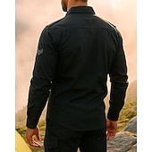 Недорогие Топы-Муж. рубашка-карго Длинный рукав Отложной Верхняя часть На открытом воздухе Дышащий Весна Осень Хлопок Черный Зеленый Теннис Гольф Бег