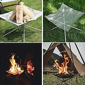 preiswerte Camping-Ausrüstung-tragbare 1-teilige faltbare Camping-Feuerstelle aus Stahlgeflecht - Lagerfeuerständer für Holz im Freien mit Aufbewahrungstasche - 42 cm