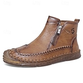 abordables Bottines-Bottines zippées faites main pour hommes pour un confort quotidien – bottes de marche décontractées de style vintage pour les voyages d&#039;automne et les aventures urbaines